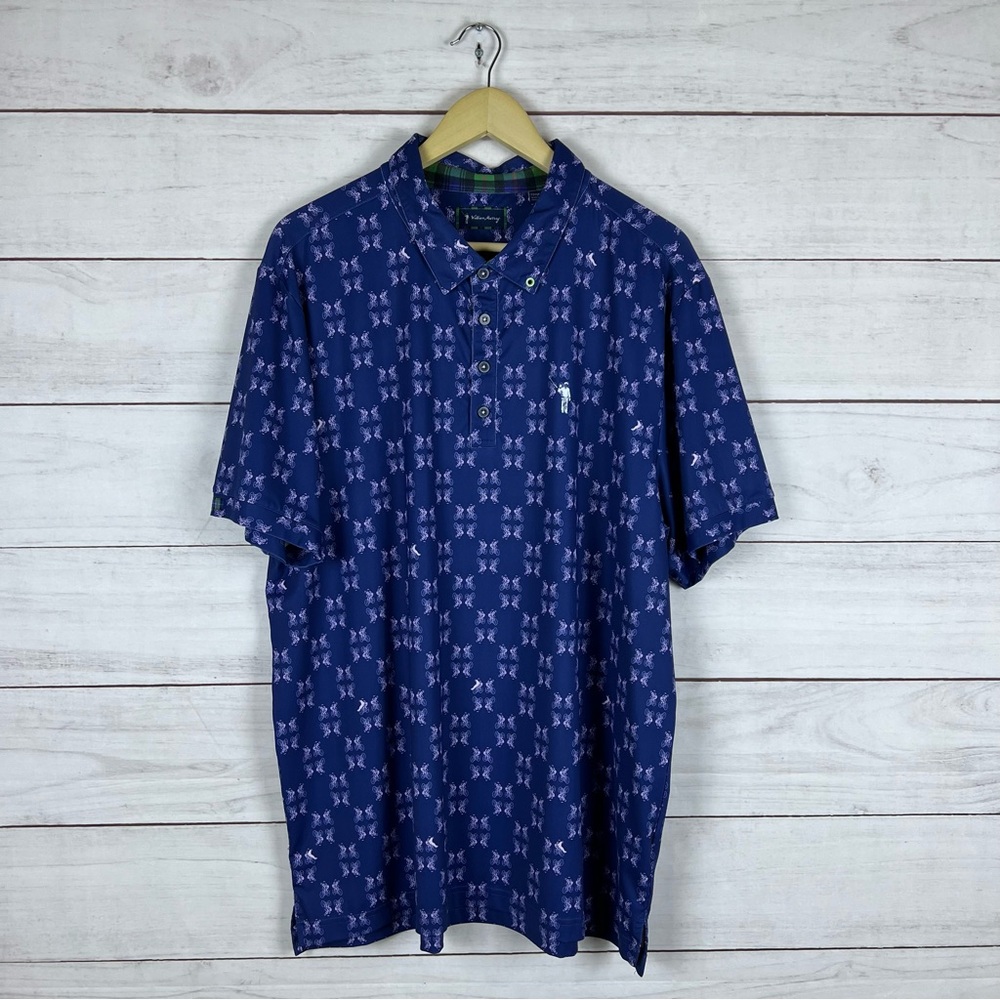 William Murray Bicycle Print Golf Polo Shirt XL
